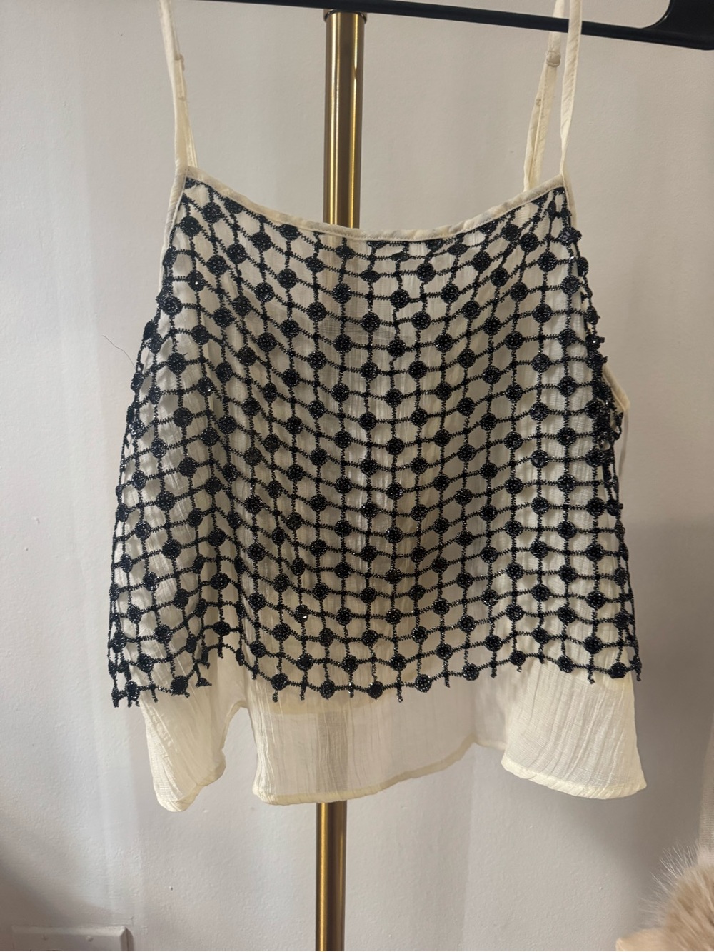 Zara NWT Metallic Thread Top